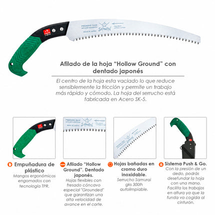 Serrucho Samurai Curvo Mango TPR 330 mm. · Vista 5
