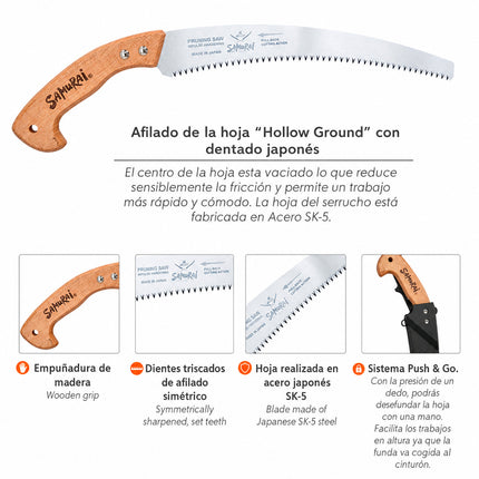 Serrucho Samurai Curvo Mango Madera 330 mm. · Vista 5