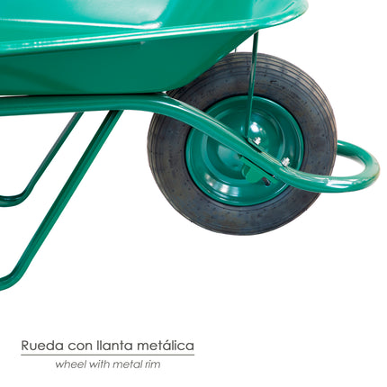 Carretilla Obra Verde Metálica Desmontada · Vista 5