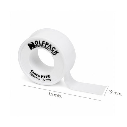 Cinta PTFE Wolfpack  19 mm. x 15 m. (Paquete de 10 Rollos) · Vista 2