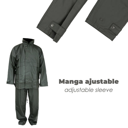 Traje de Agua Impermeable Verde Poliuretano Talla 7-L · Vista 6
