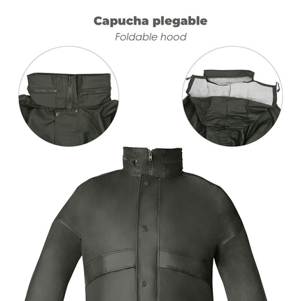 Traje de Agua Impermeable Verde Poliuretano Talla 7-L · Vista 7