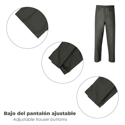 Traje de Agua Impermeable Verde Poliuretano Talla 7-L · Vista 8