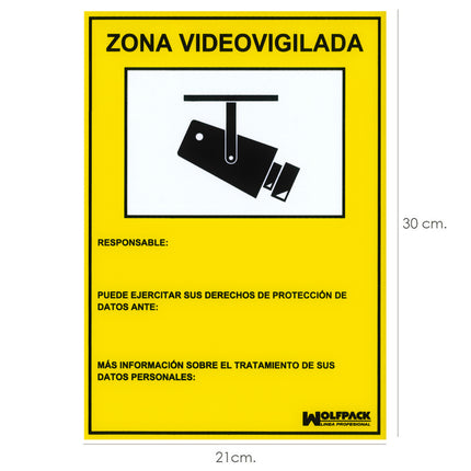 Cartel Zona Videovigilada 30x21 cm. · Vista 2