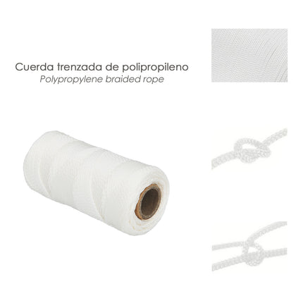Cuerda Trencilla Polipropileno Blanco (Bobina 50 Metros) · Vista 3