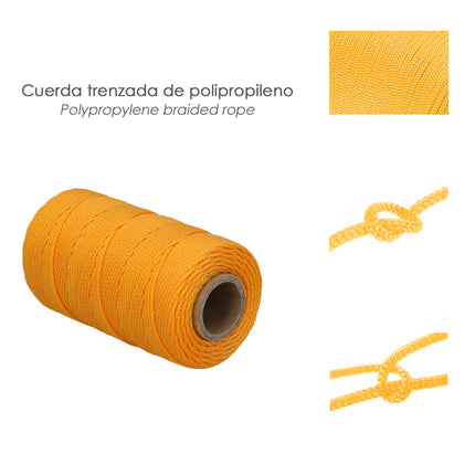 Cuerda Trencilla Polipropileno Amarillo (Bobina 100 Metros) · Vista 3