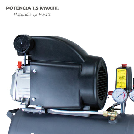 Compresor Aire Wolfpack 24 Litros / 8 Bares / 1,5 Kw - 2,0 HP · Vista 4
