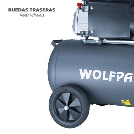 Compresor Aire Wolfpack 50 Litros / 8 Bares / 1,5 Kw - 2,0 HP · Vista 2
