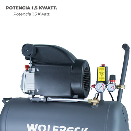 Compresor Aire Wolfpack 50 Litros / 8 Bares / 1,5 Kw - 2,0 HP · Vista 4