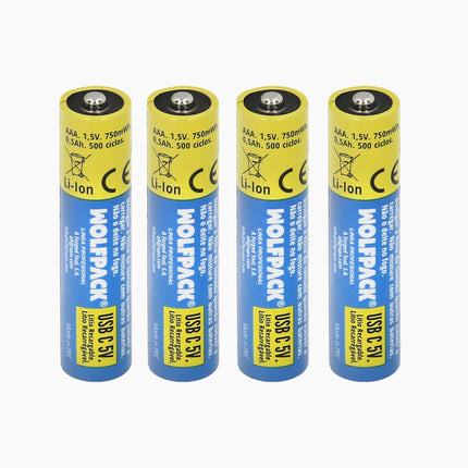 Pila Litio Recargable "AAA" 1,5V USB-C (4 Unidades) · Vista 1