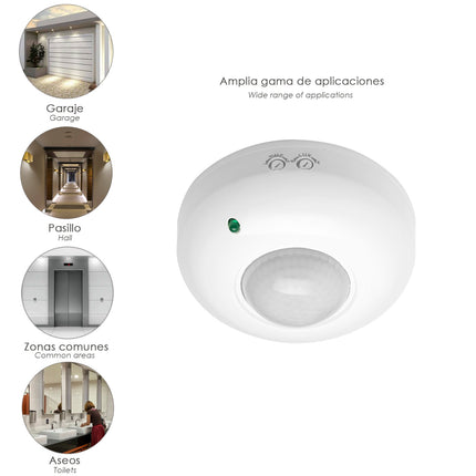 Detector De Movimiento Por Infrarrojos Con Sensor Crepuscular 360°. Ajustable · Vista 8