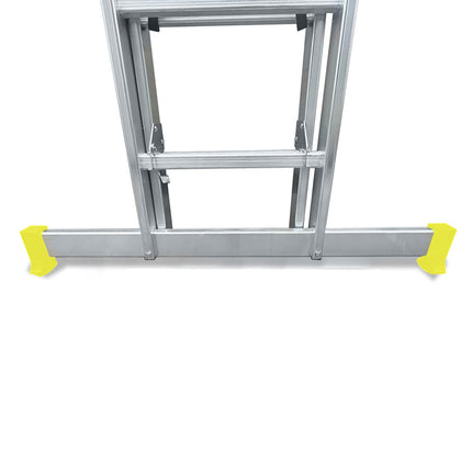 Escalera Aluminio 2 Tramos Mecanica 14 Peldaños. Plegable, Telescópica, Antideslizante, Resistente · Vista 4