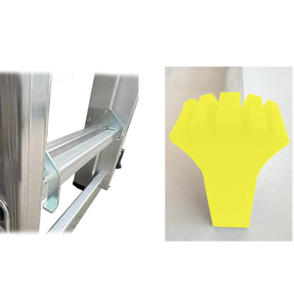 Escalera Aluminio 2 Tramos Mecanica 14 Peldaños. Plegable, Telescópica, Antideslizante, Resistente · Vista 5