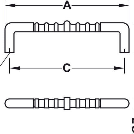 70 tiradores para mueble péndulo zinc HAFELE