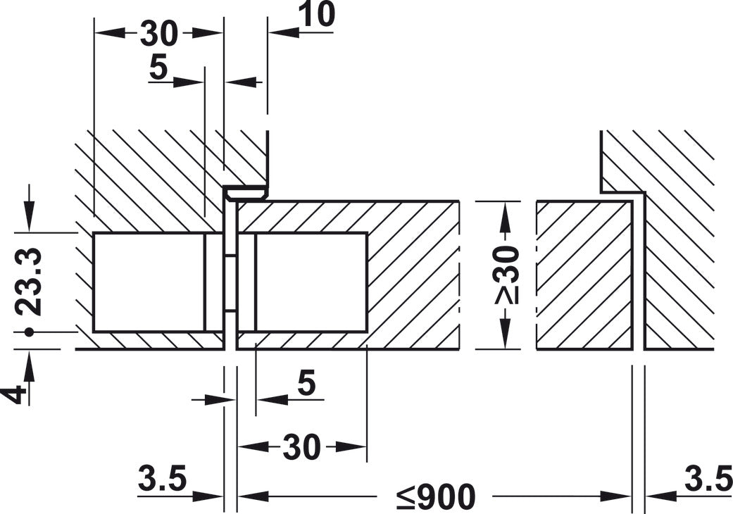 6 uds bisagras de puerta, Startec H2, montaje oculto, para puertas de interior sin galce hasta 45/60 kg