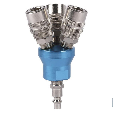 Enchufe rápido con 3 salidas en Flor | Distribuidor conector neumático con 3 salidas para instalaciones neumáticas