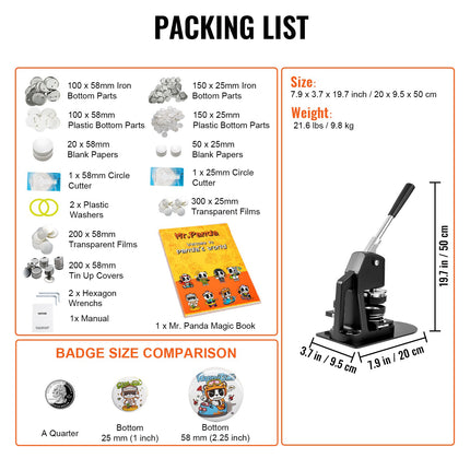 Machine for making buttons and badges 25 mm and 58 mm