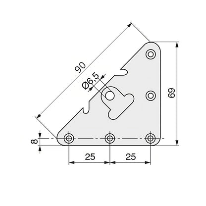 100x Metal Brackets, Rear Reinforcement Plates, Joining and Fixing, for Furniture Cabinets Shelves Chests of Drawers Frames. 