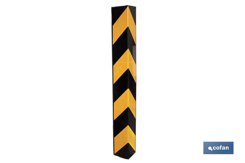 Esquinero recto de caucho | Medidas 80 x 10 x 1 cm | Color: amarillo y negro | Protección para esquinas