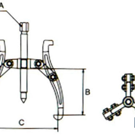 Extractor de 3 garras articuladas reversibles Cofan · Foto del fabricante