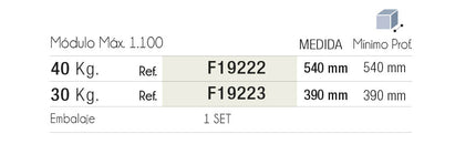 Guia telescópica para mesa elevatória oculta 19222 19223