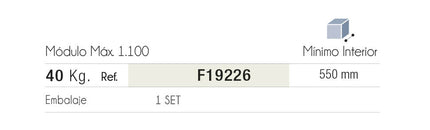 Guías Telescópicas para Mesa Plegable con Frente para Columna F19226