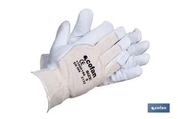 Guantes de piel de vacuno y dorso de punto Cofan · Imagen de la familia Cofan
