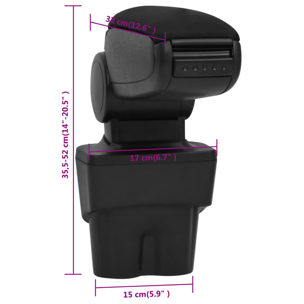 Black ABS Car Armrest for VW TOURAN (2003-2015); VW CADDY (2003-2018)