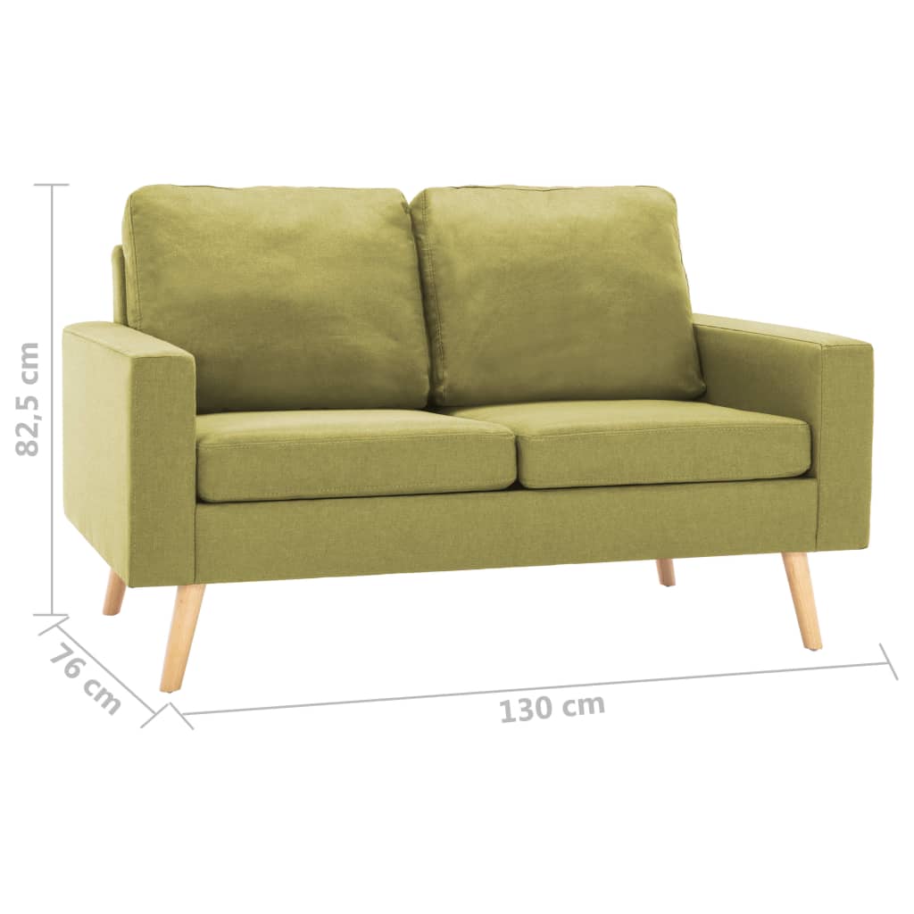 2-piece sofa set in green fabric