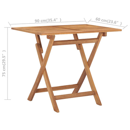 Set de comedor de jardín plegable 5 pzas madera maciza de teca