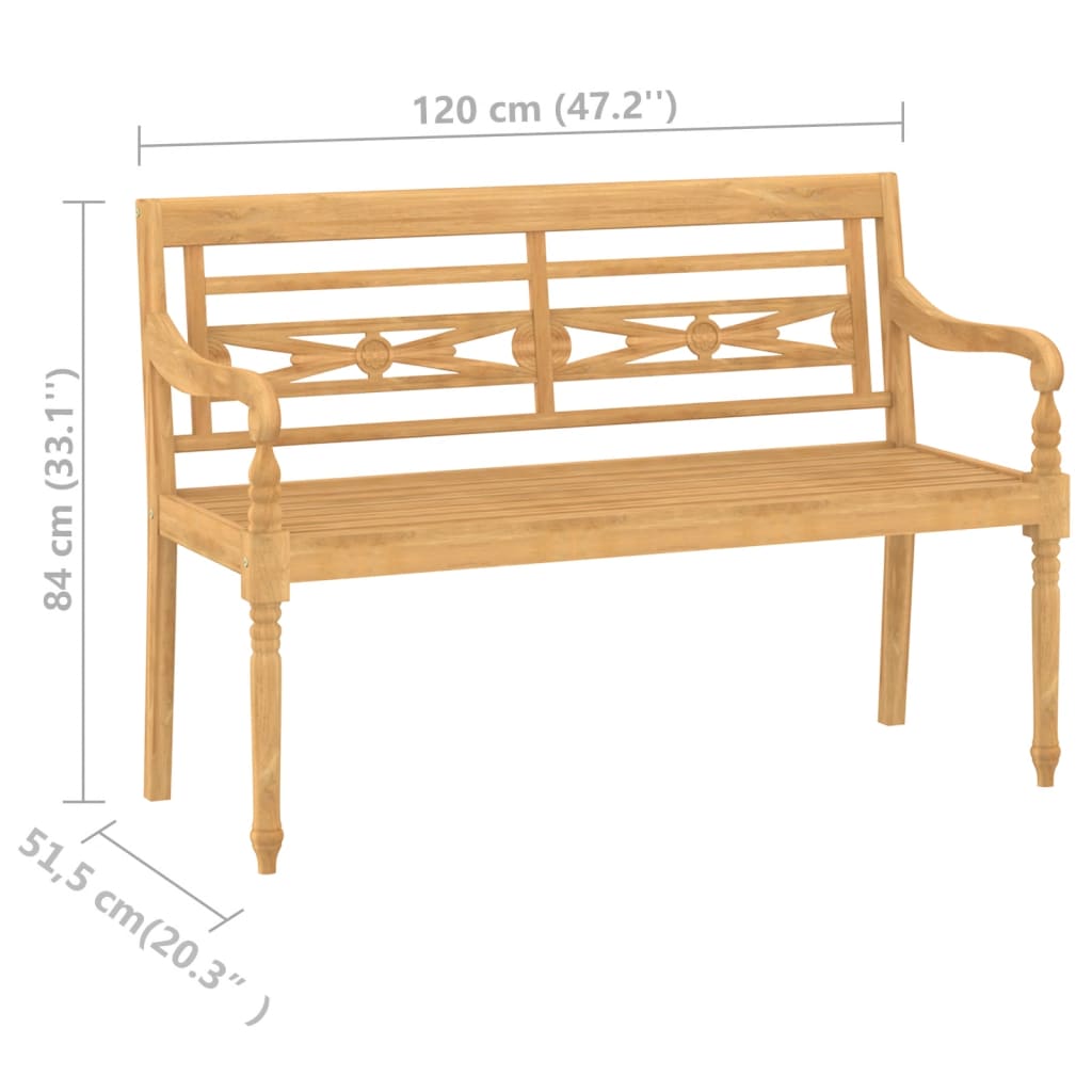 Set de muebles de jardín 4 pzas y cojines madera maciza de teca