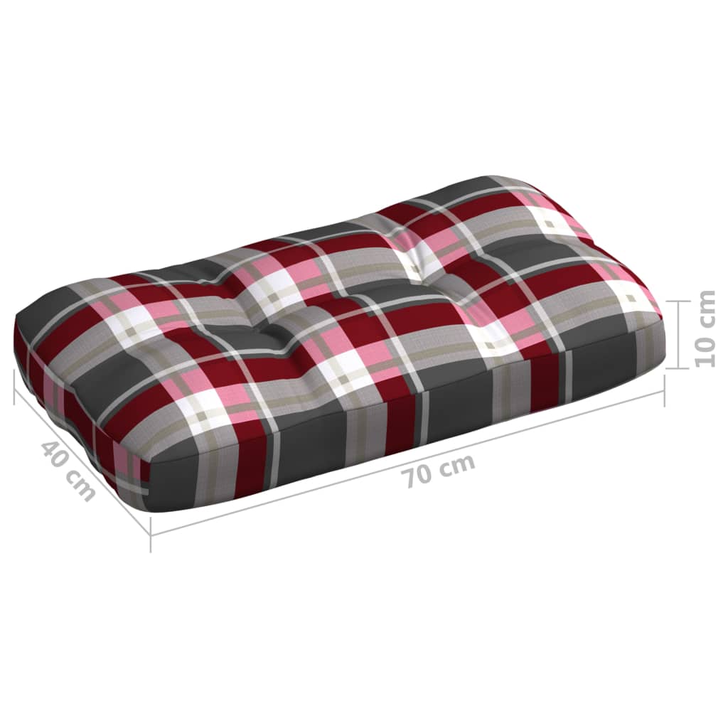 Pallet sofa cushions 7 pieces red checkered print