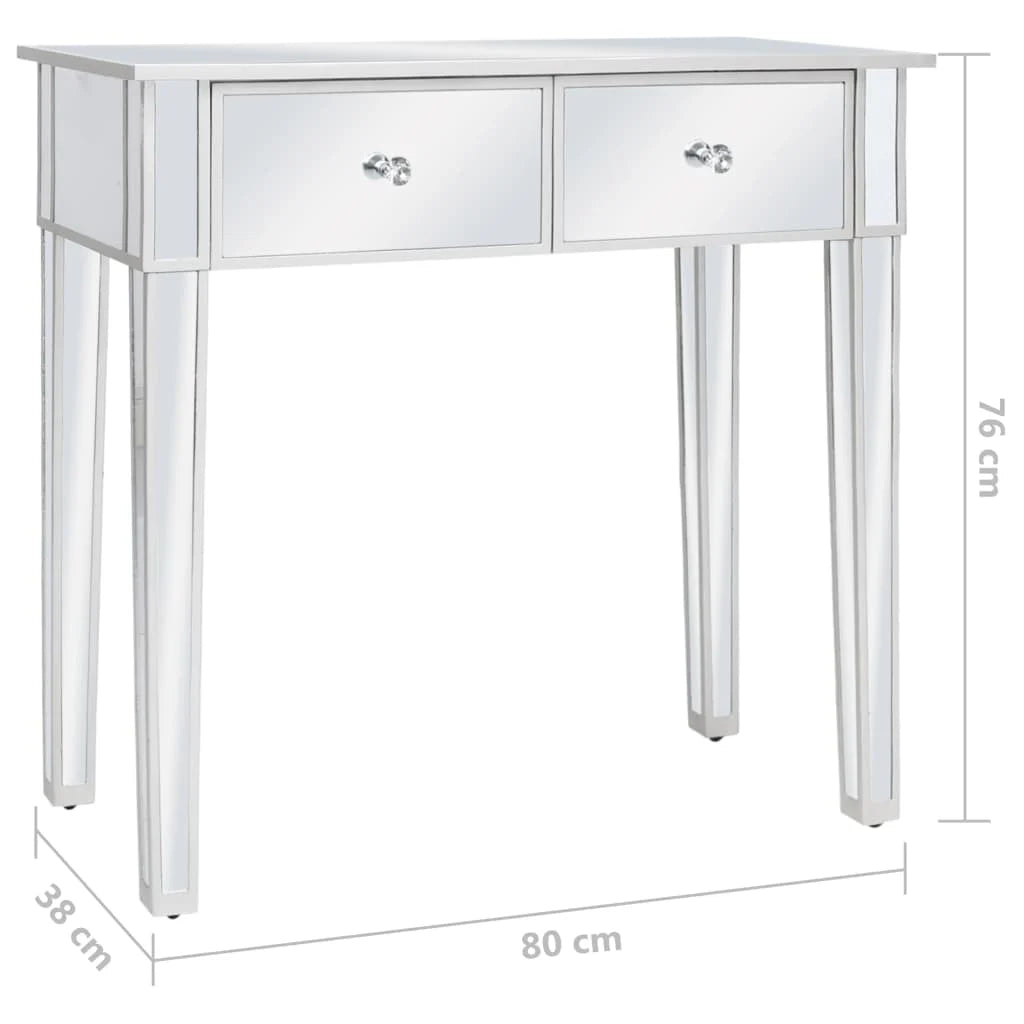 Tocador espejado con taburete de MDF y vidrio