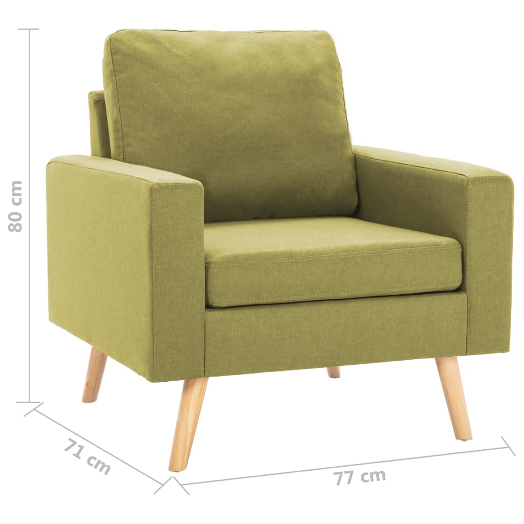 2-piece sofa set in green fabric