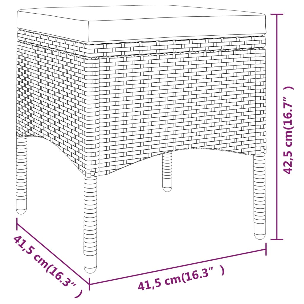 5-piece garden dining set, synthetic rattan, brown