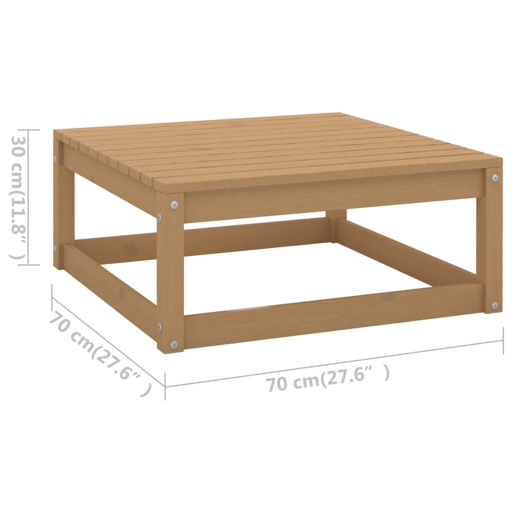 Set de muebles de jardín 13 pzs cojines madera pino marrón miel