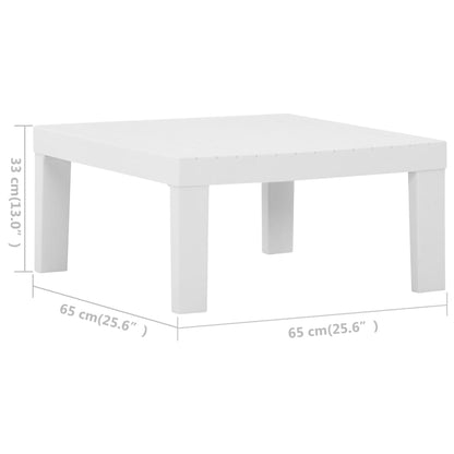 Set de muebles de jardín 2 piezas con cojines plástico blanco