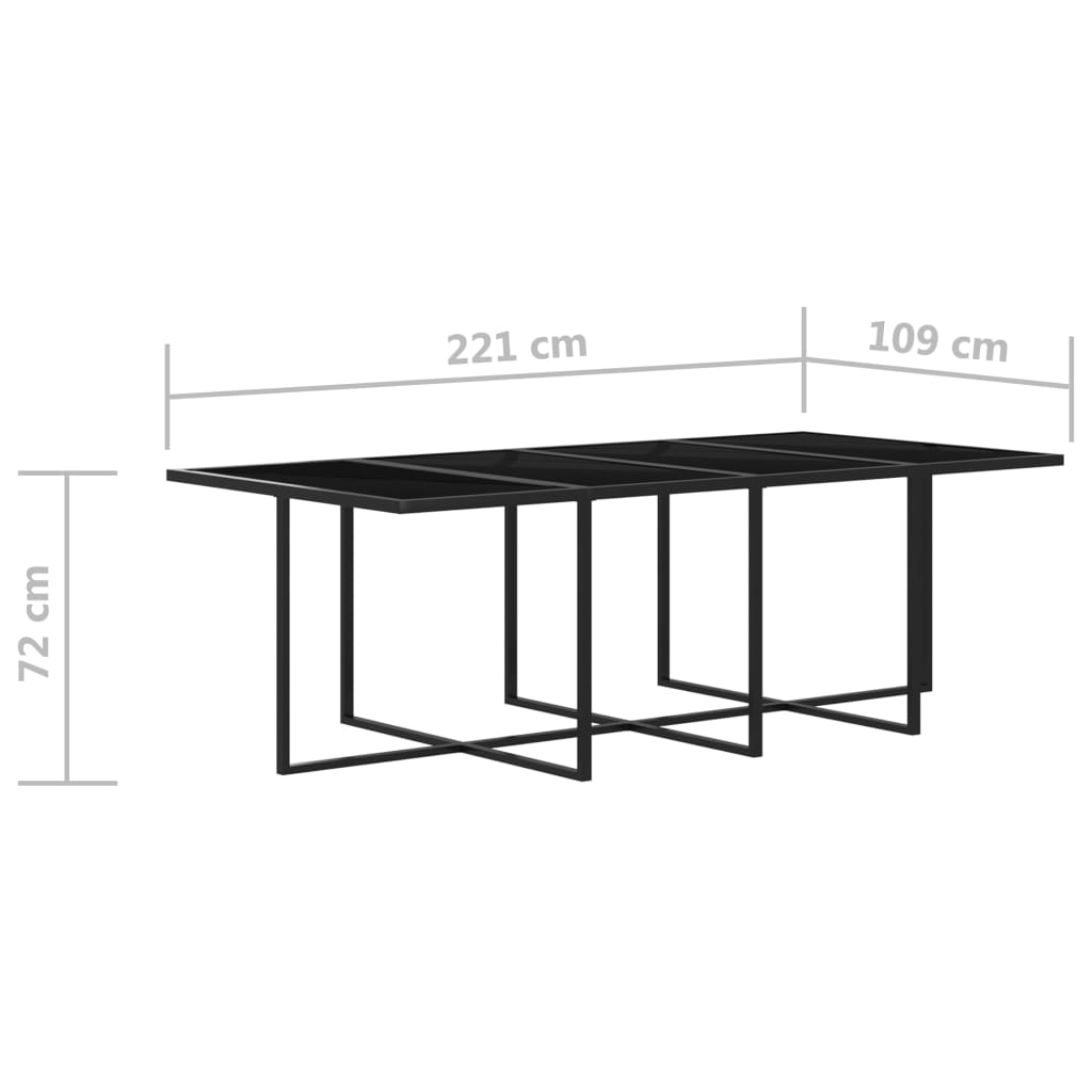 Set de comedor de jardín 9 pzas y cojines ratán sintético gris