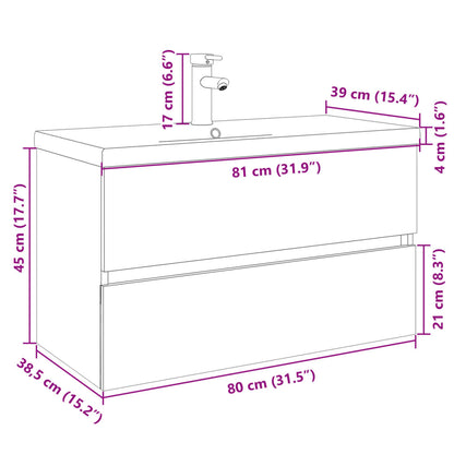 Mueble con lavabo madera de ingeniería roble