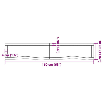 Estante pared madera roble tratada marrón claro 160x30x(2-6) cm