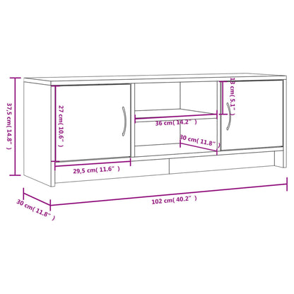 TV cabinet engineered wood Sonoma oak 102x30x37.5 cm