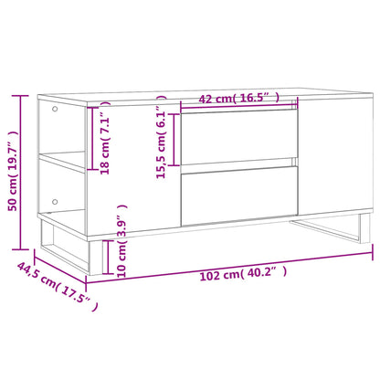 Sonoma grey engineered wood coffee table 102x44.5x50 cm