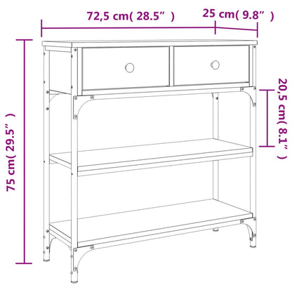 Mesa consola madera de ingeniería 72,5x25x75 cm