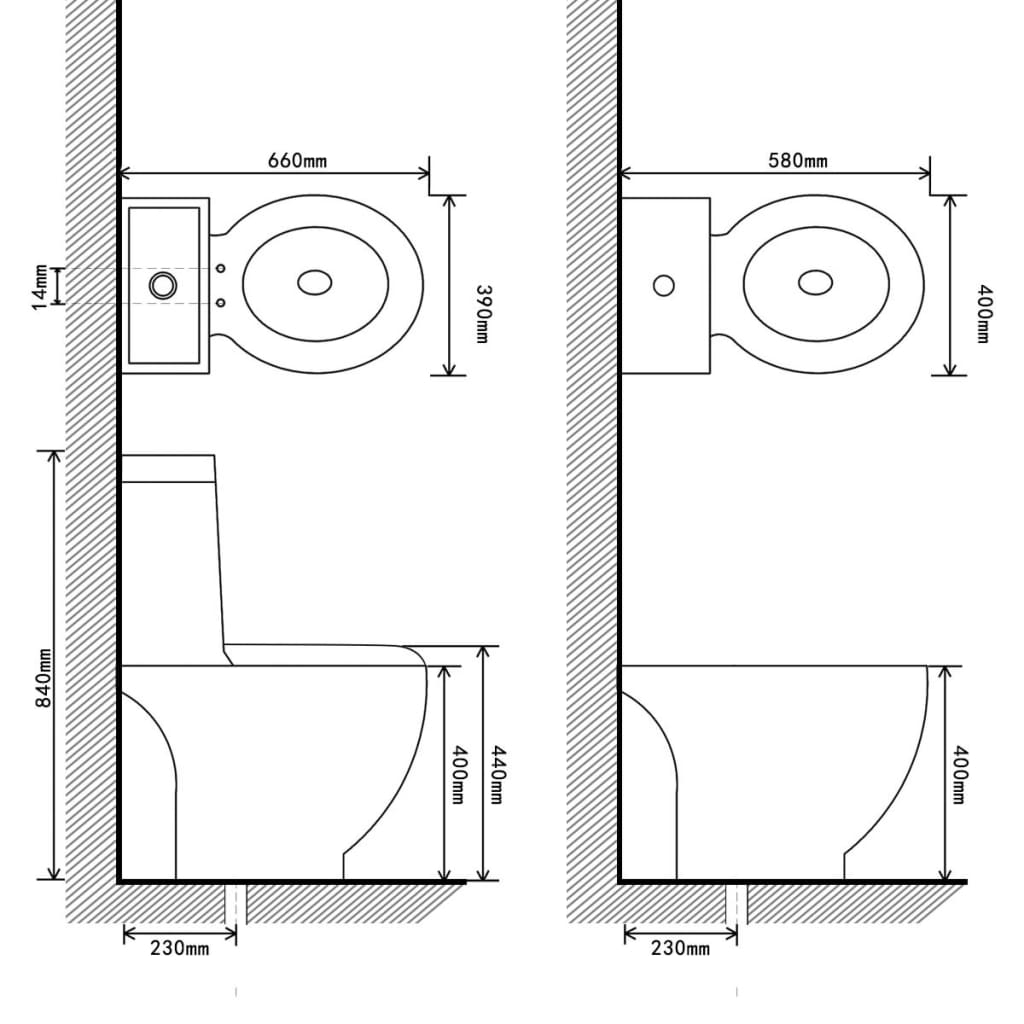 Black ceramic toilet and bidet