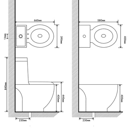 Black ceramic toilet and bidet