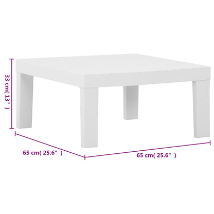 Set de muebles de jardín 6 piezas con cojines plástico blanco