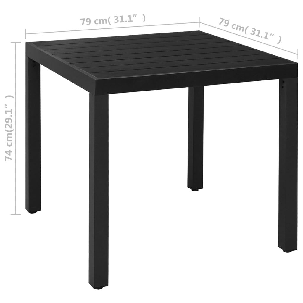 3-piece garden dining set black