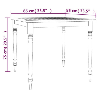 5-piece garden dining set with white teak wood cushions