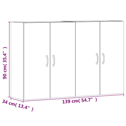 Wall cabinets 2 pcs engineered wood Sonoma oak