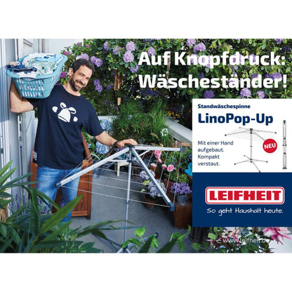 Leifheit Rotating clothesline with cover LinoPop-Up 140